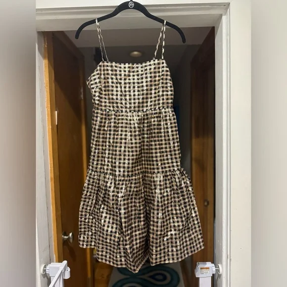GORGEOUS j.crew metallic threads gingham dress EUC - Picture 5 of 5